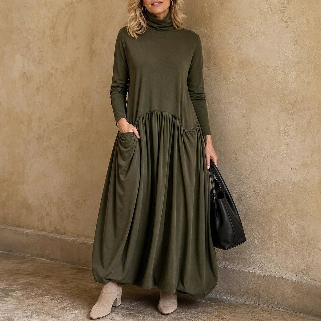 Women's High Neck Maxi Dress, front view