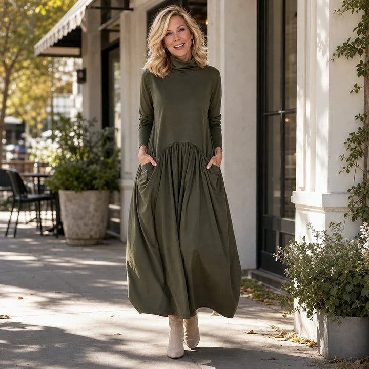 Women's High Neck Maxi Dress, detail view 4