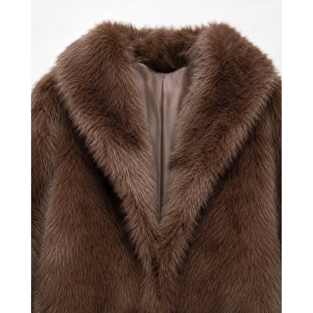 Women's Cropped Faux Fur Jacket, detail view