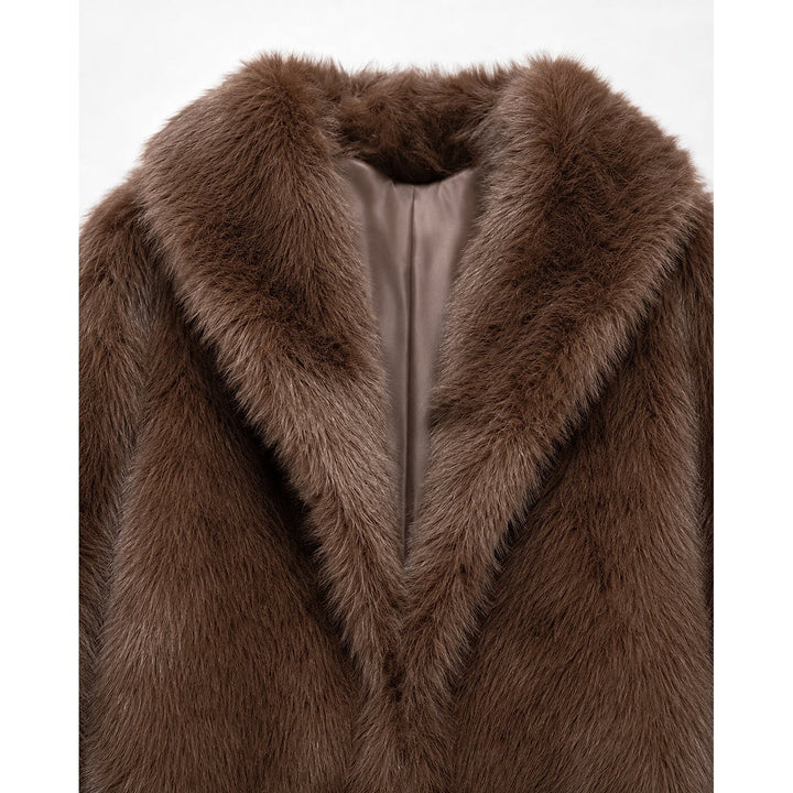Women's Cropped Faux Fur Jacket, detail view