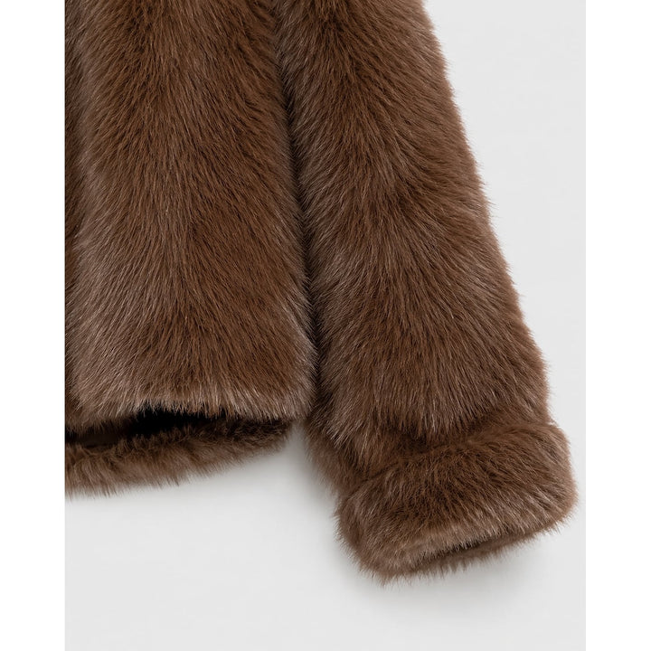 Women's Cropped Faux Fur Jacket, detail view 2