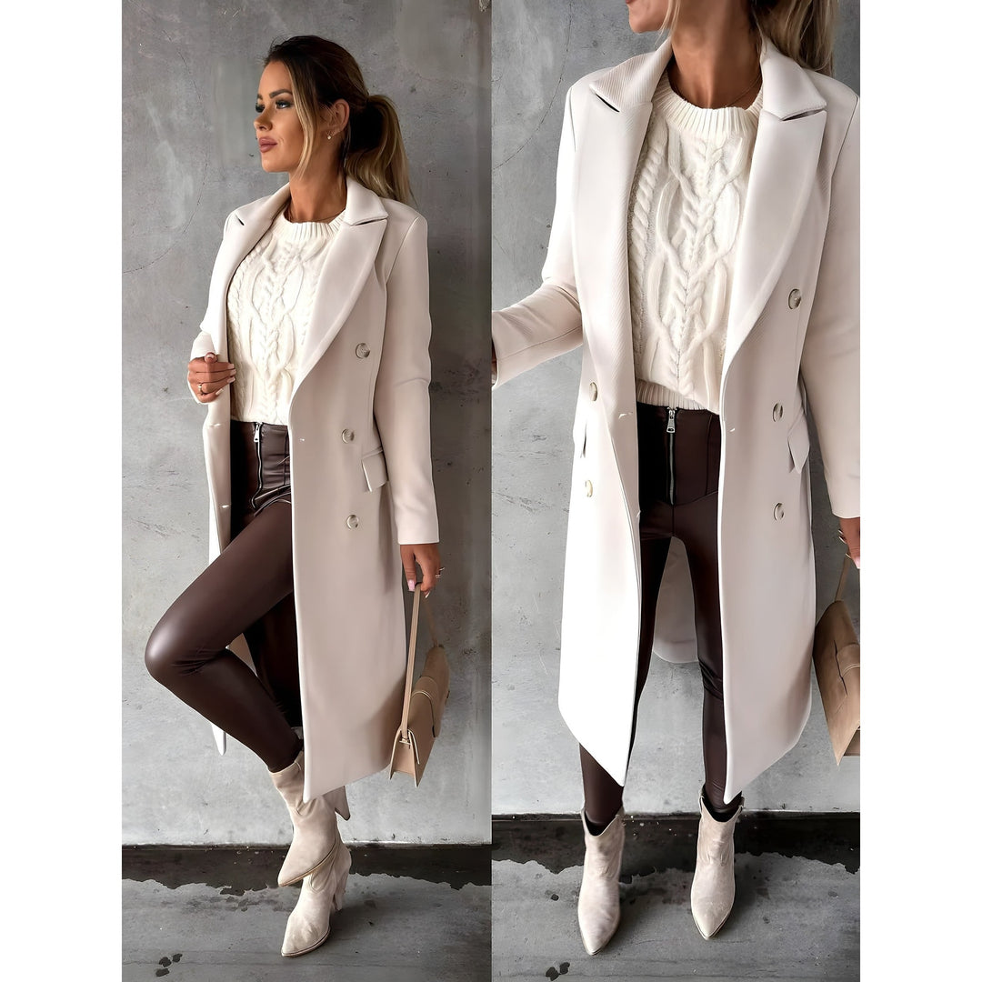 Women's Long Coat, front view 3