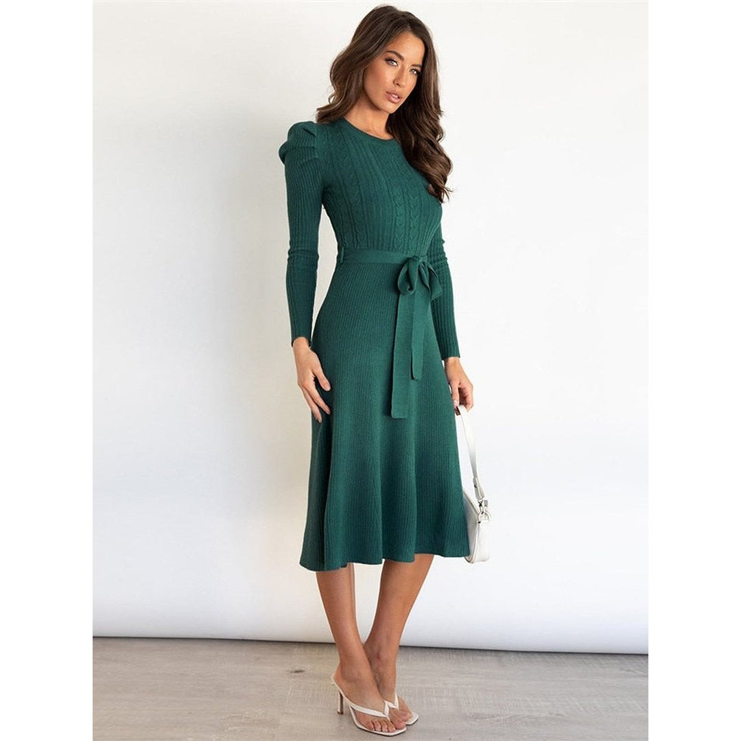 Women's Knit Midi Dress, front view 3