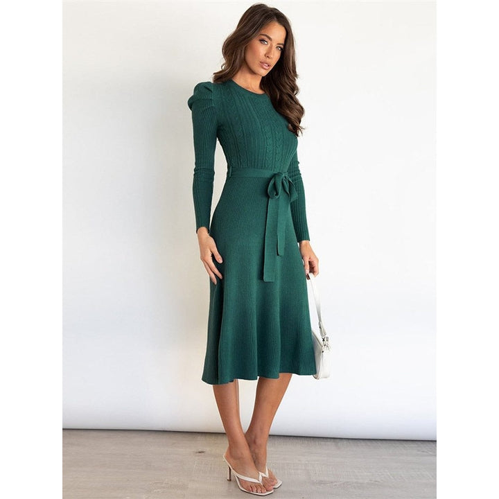 Women's Knit Midi Dress, front view 3