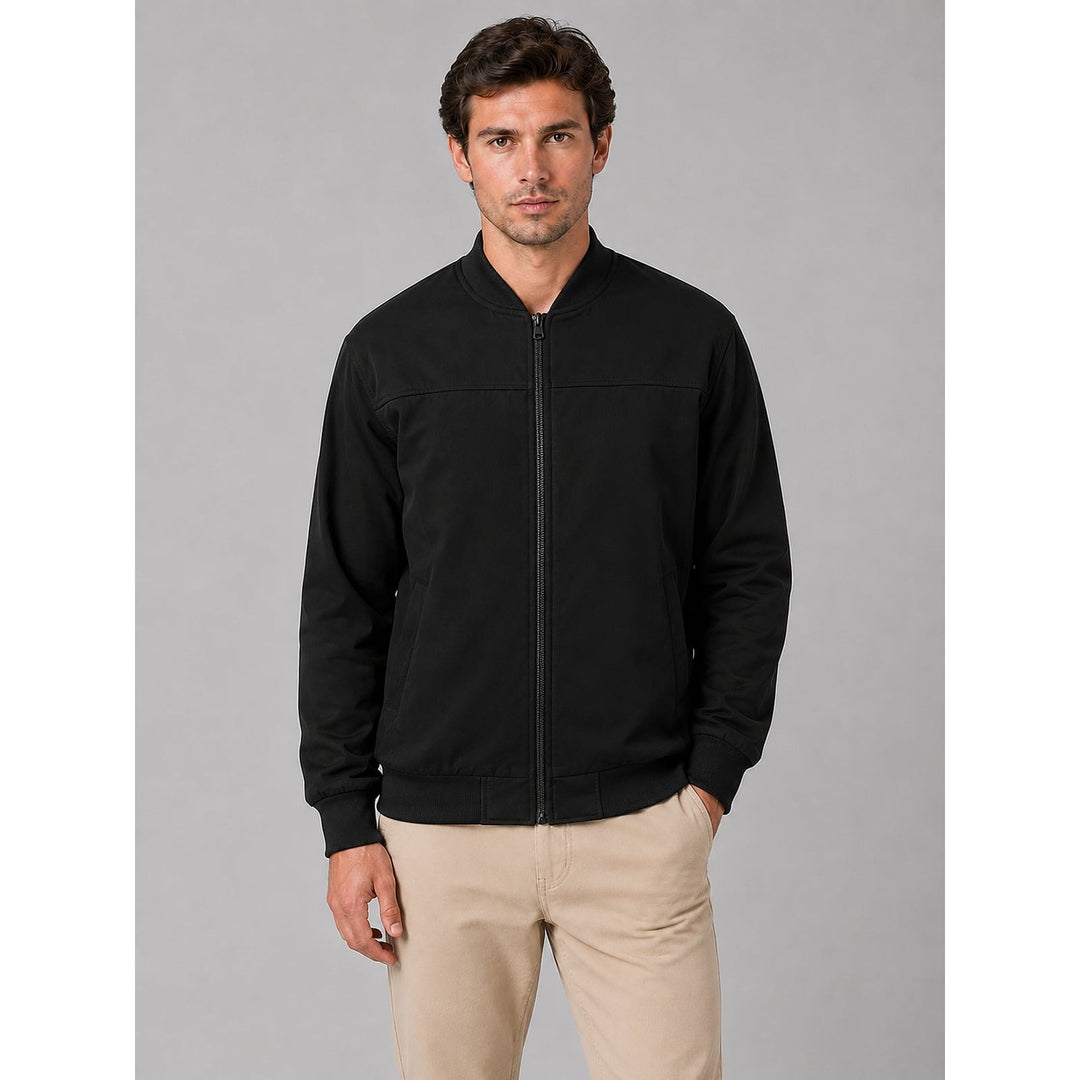 Men's Bomber Jacket in Black, front view