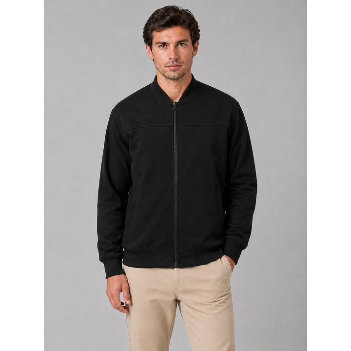 Men's Bomber Jacket in Black, front view