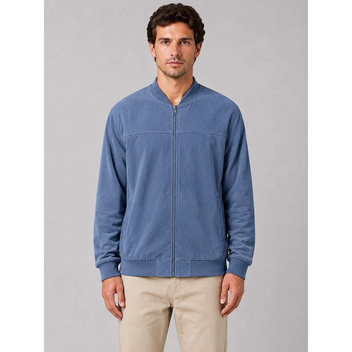 Men's Bomber Jacket in Blue, front view