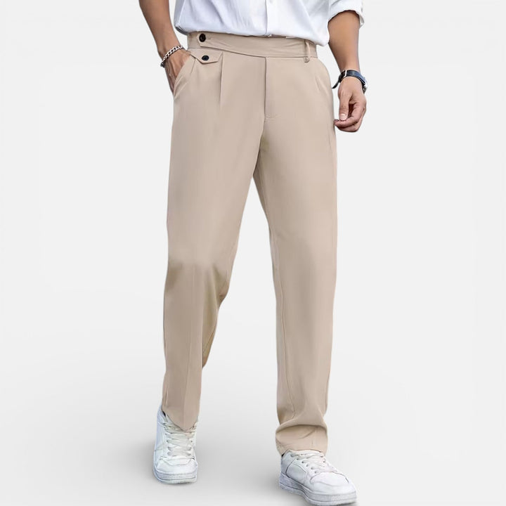 Men's Dress Pants in Beige, front view