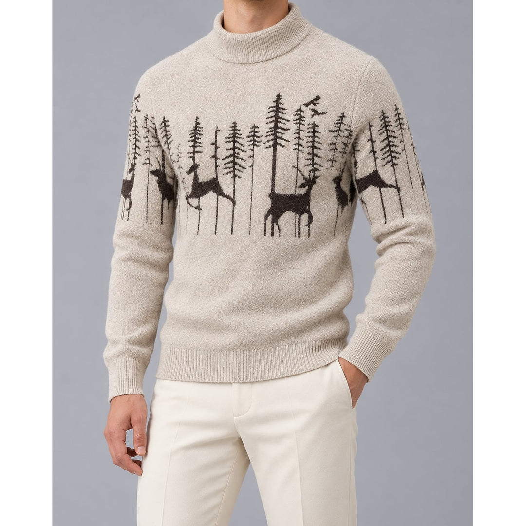 Men's Cable Knit Christmas Sweater, front view