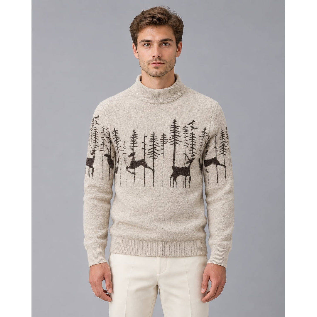 Men's Cable Knit Christmas Sweater, front view 2