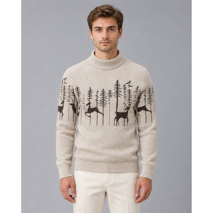 Men's Cable Knit Christmas Sweater, front view 2