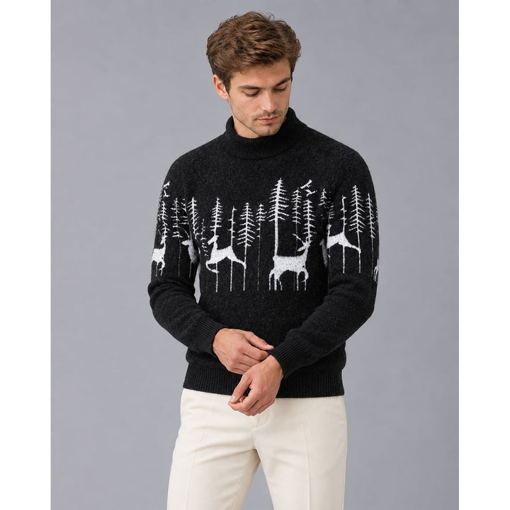 Men's Cable Knit Christmas Sweater, front view 3