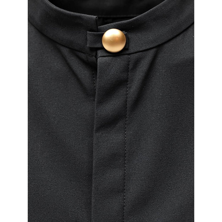 Women's Black Column Dress, detail view