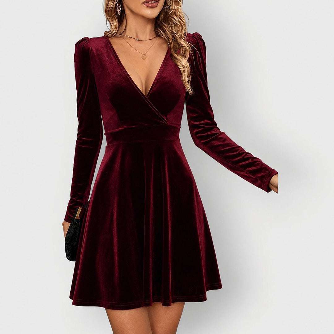 Women's Velvet Mini Dress, front view
