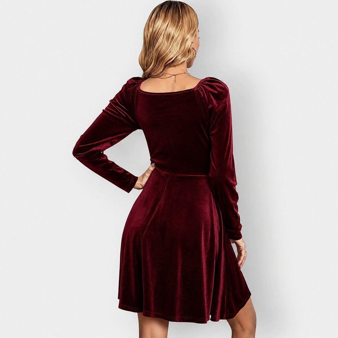 Women's Velvet Mini Dress, back view