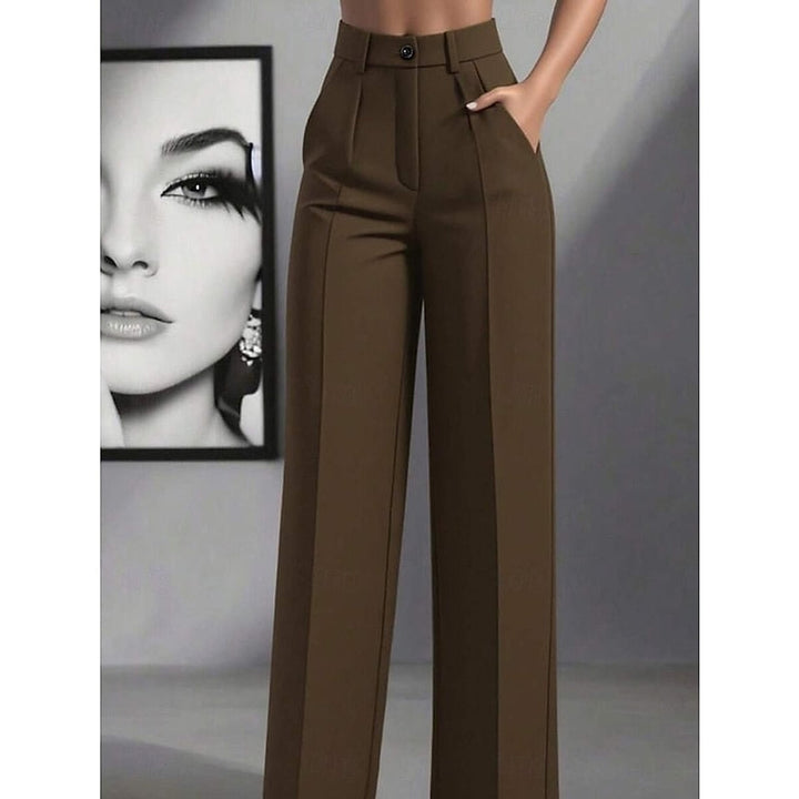 Women’s High Waisted Pants in Brown, front view