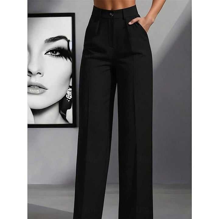 Women’s High Waisted Pants in Black, front view