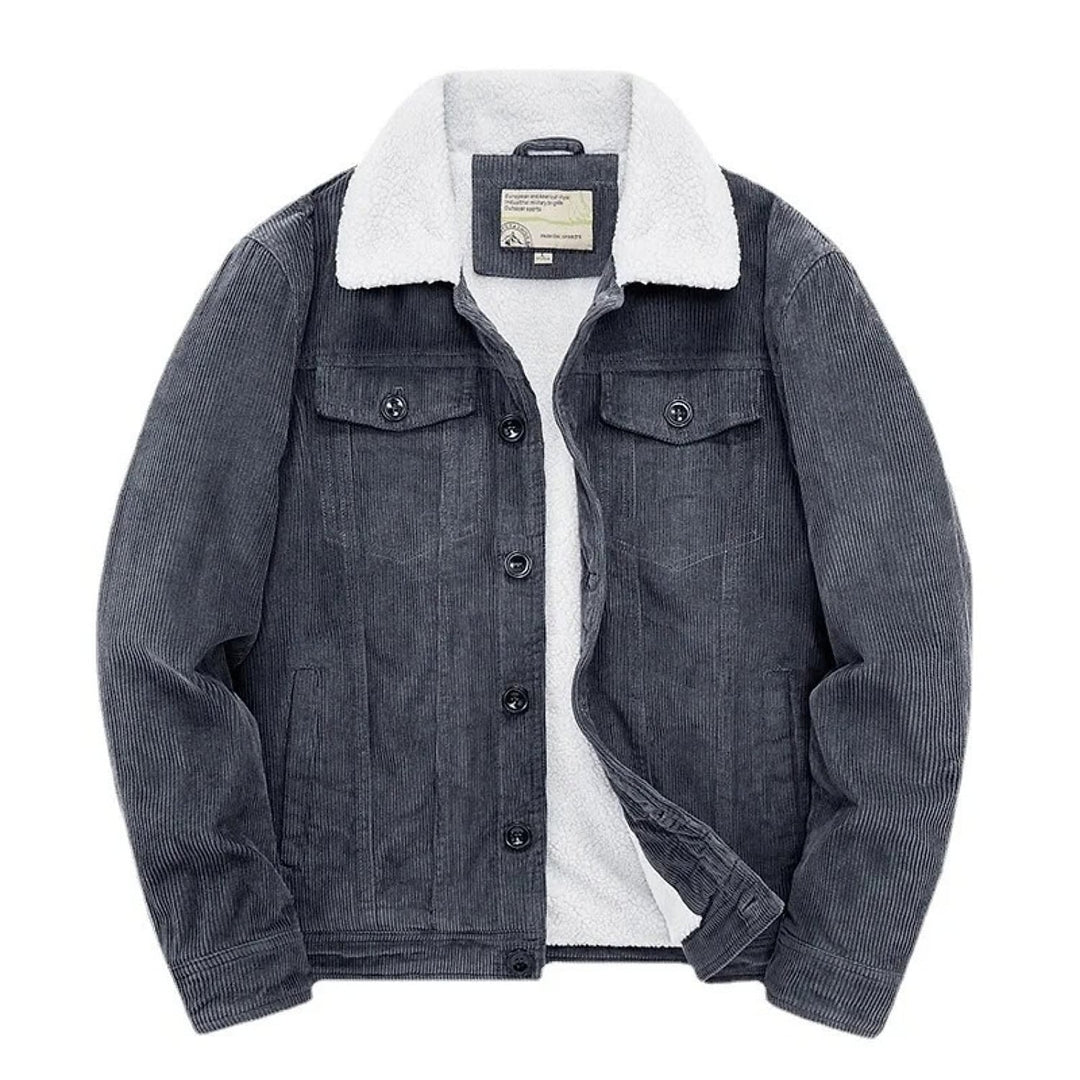 Men's Corduroy Jacket in Gray, front view
