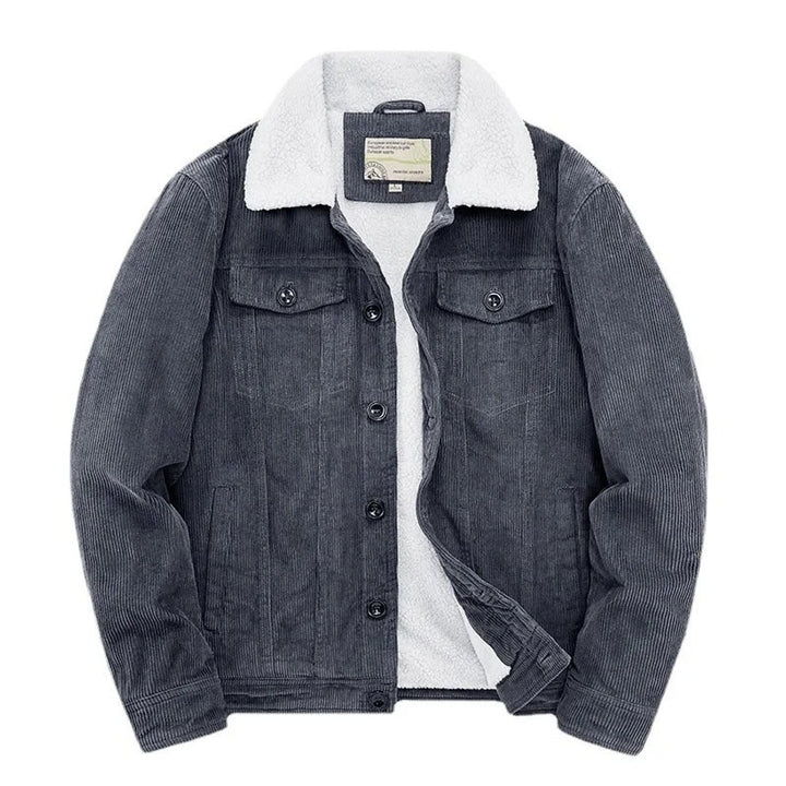 Men's Corduroy Jacket in Gray, front view