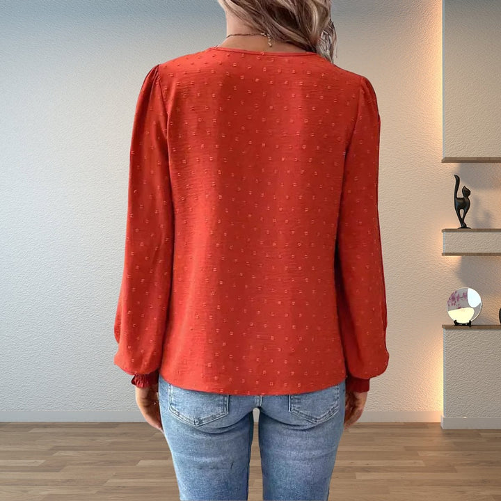 Women's Lace Trim Blouse, back view