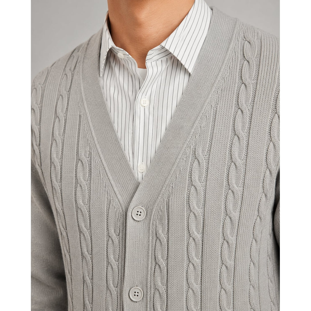 Men's Cable Knit Cardigan, detail view 2