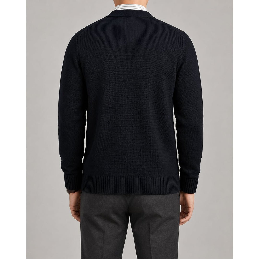 Men's Cable Knit Cardigan, back view
