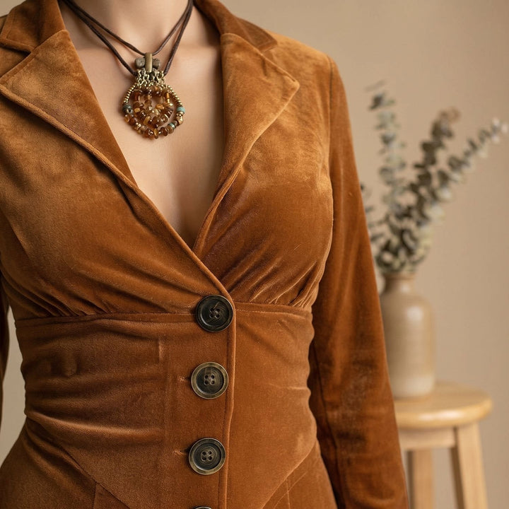 Women's Velvet Blazer Dress, detail view