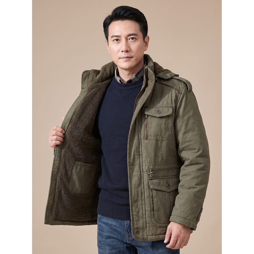 Men's Parka Jacket, detail view