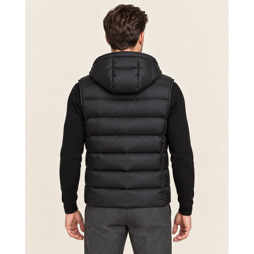 Men's Hooded Puffer Vest, back view