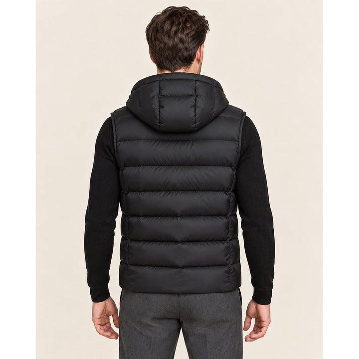 Men's Hooded Puffer Vest, back view