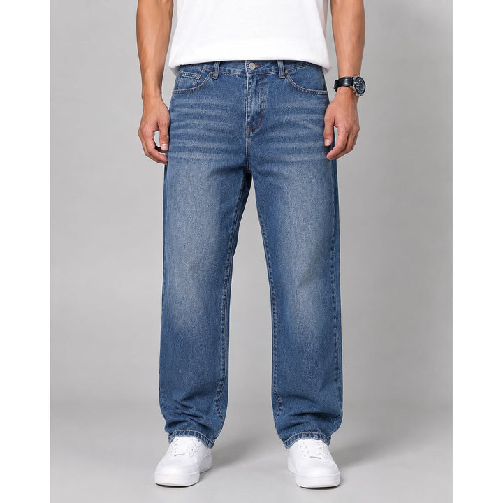 Men's Baggy Jeans in Blue, front view