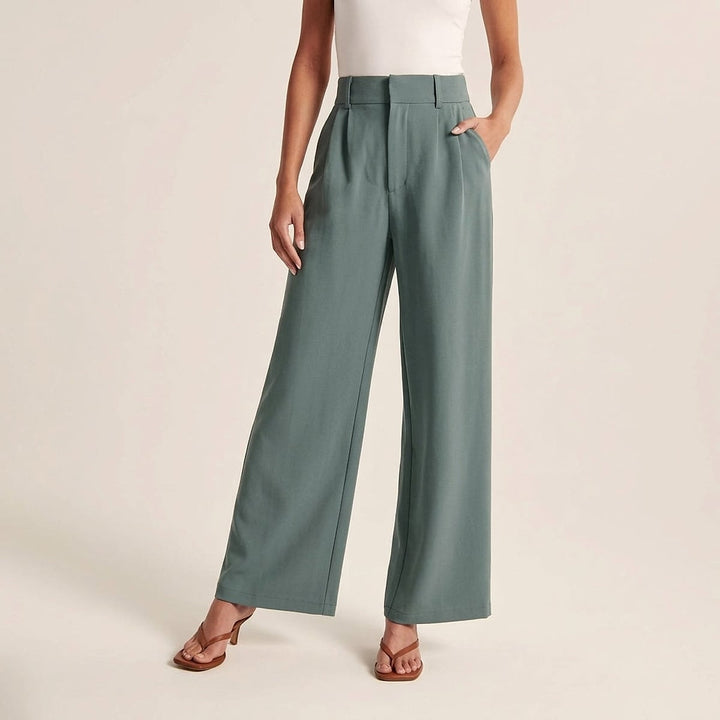 Women's Straight Leg Pants in Light Green, front view