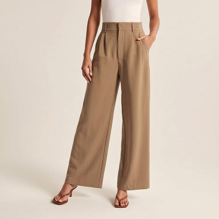 Women's Straight Leg Pants in Camel, front view