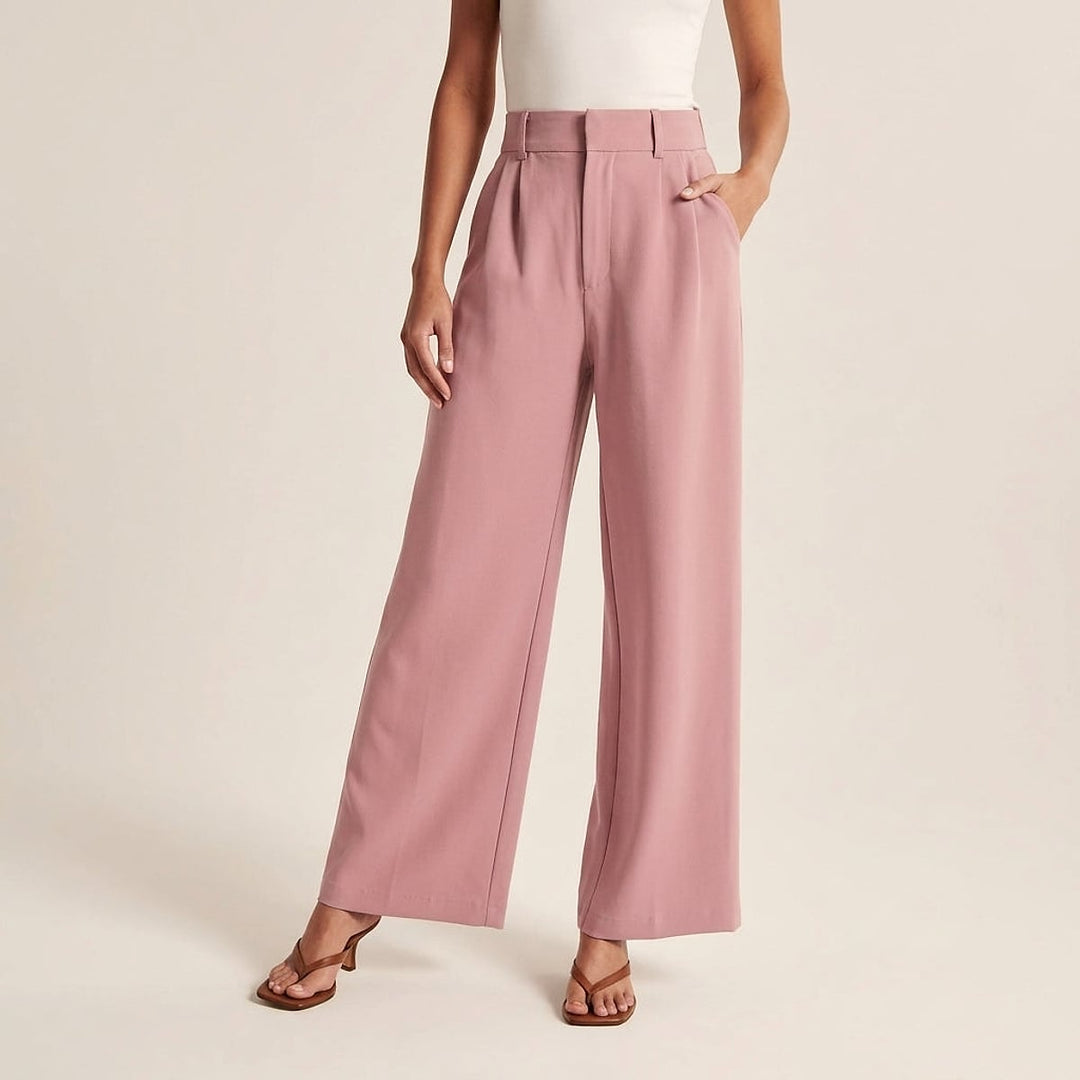 Women's Straight Leg Pants in Pink, front view