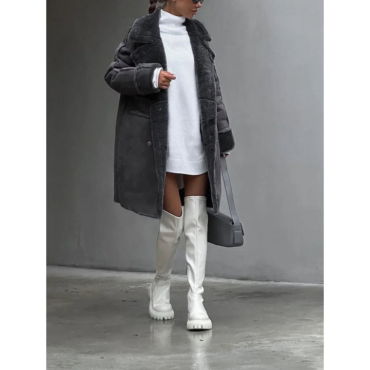 Women's Long Faux Fur Coat, front view