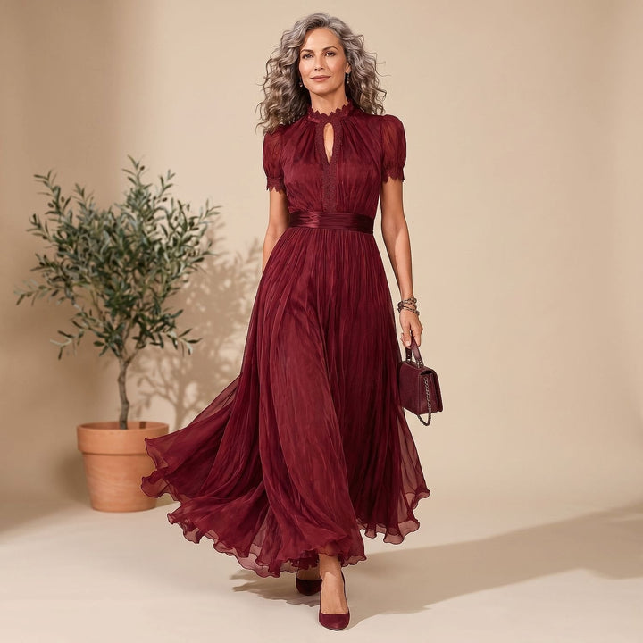 Women's Burgundy Maxi Dress, front view