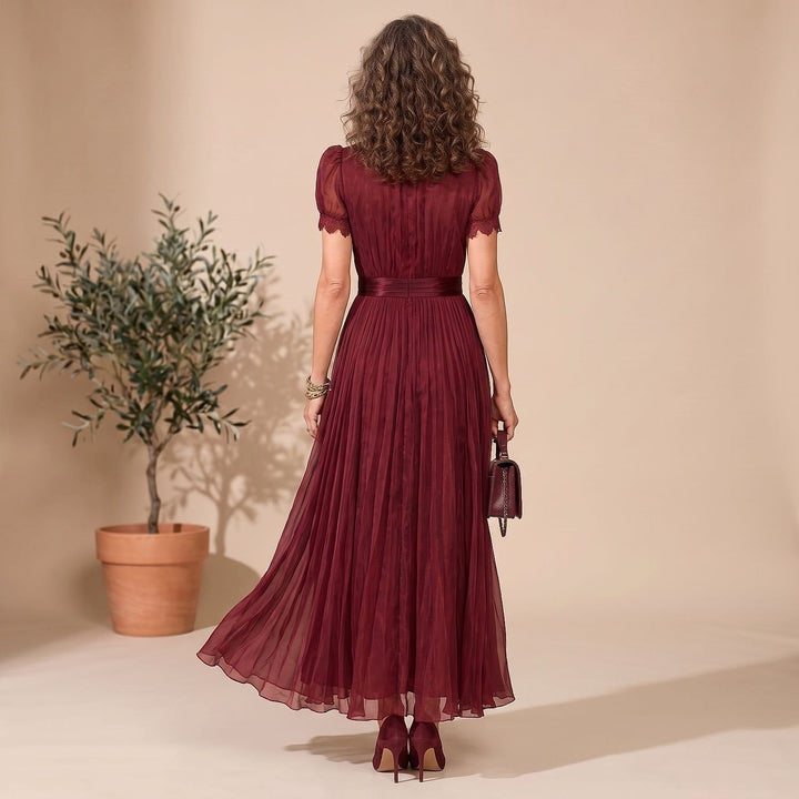 Women's Burgundy Maxi Dress, back view