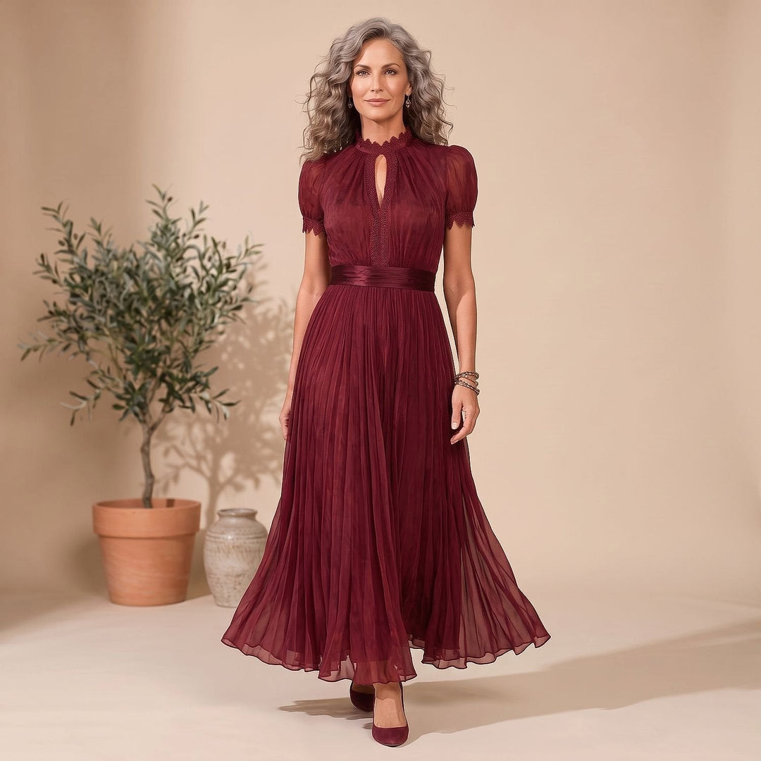 Women's Burgundy Maxi Dress, front view 3