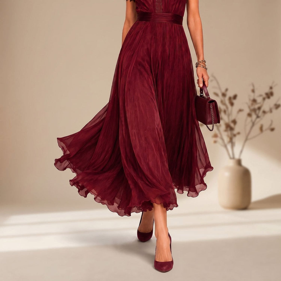 Women's Burgundy Maxi Dress, detail view