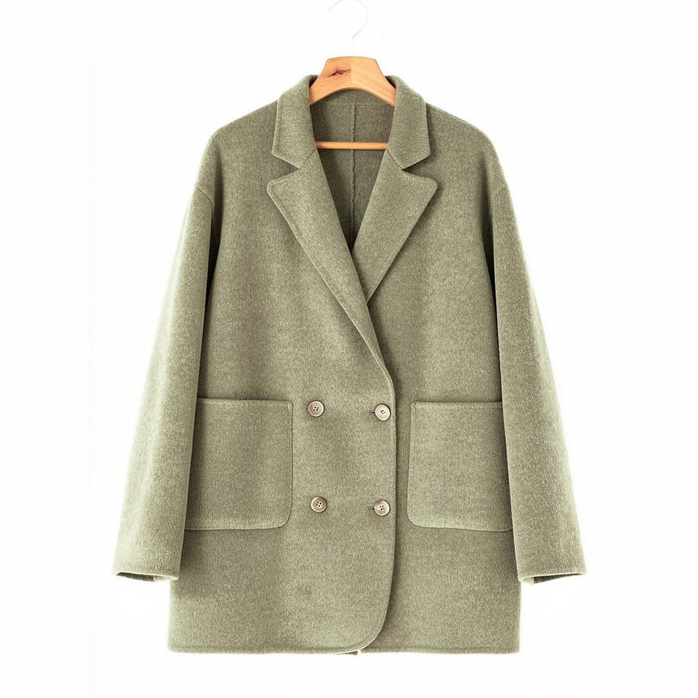 Women's Wool Pea Coat, front view