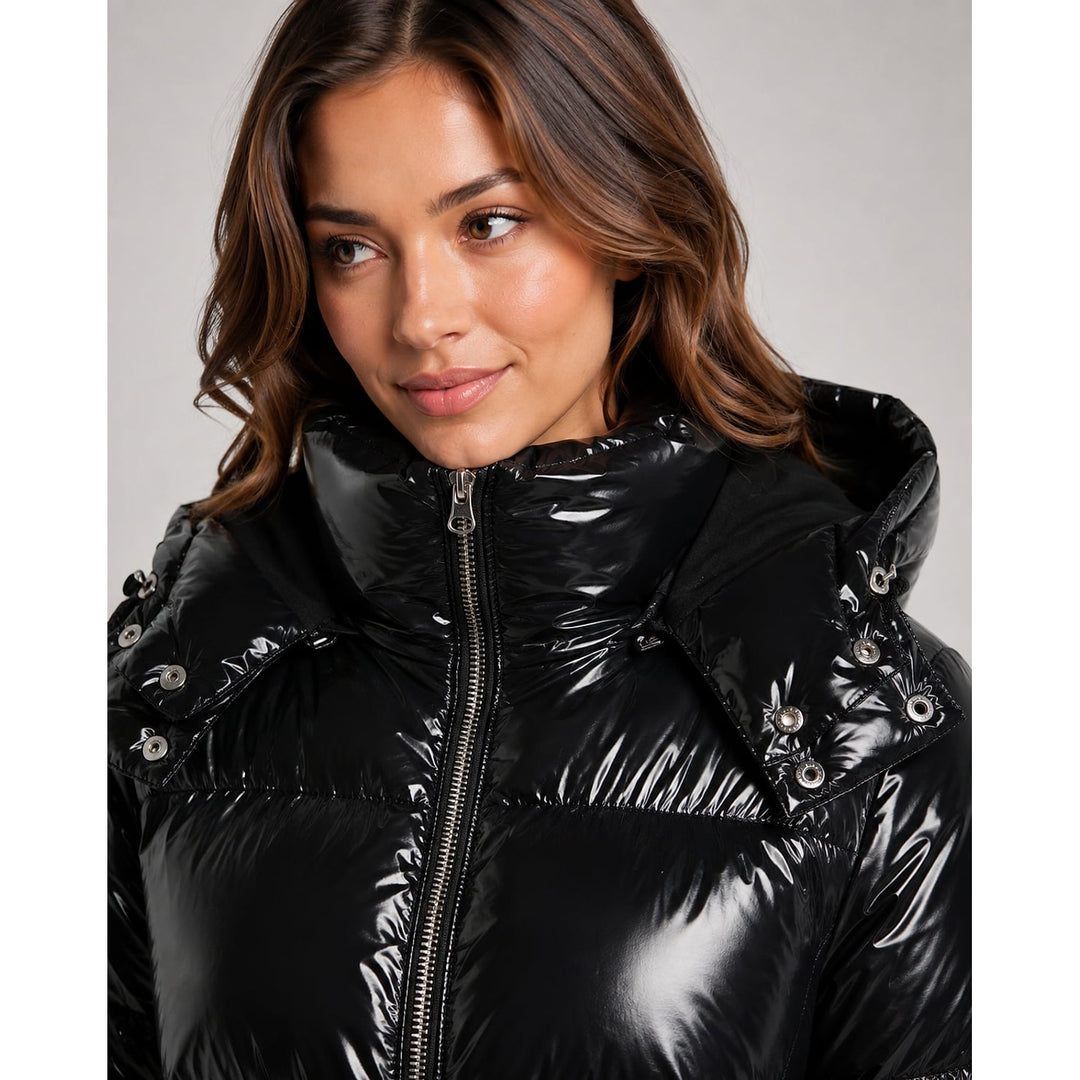 Women's Cropped Hooded Puffer Jacket, detail view 2
