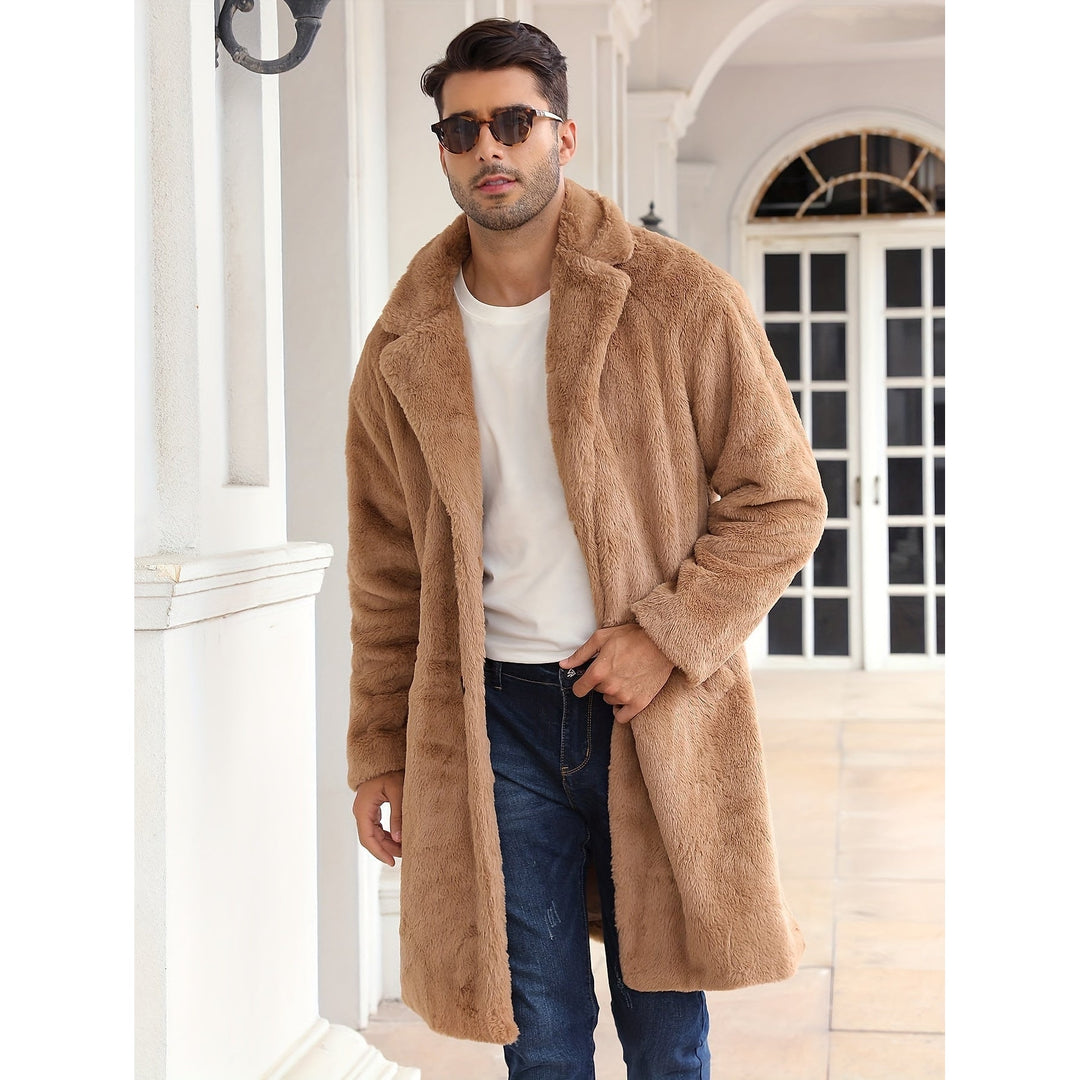 Men's Faux Fur Coat, front view