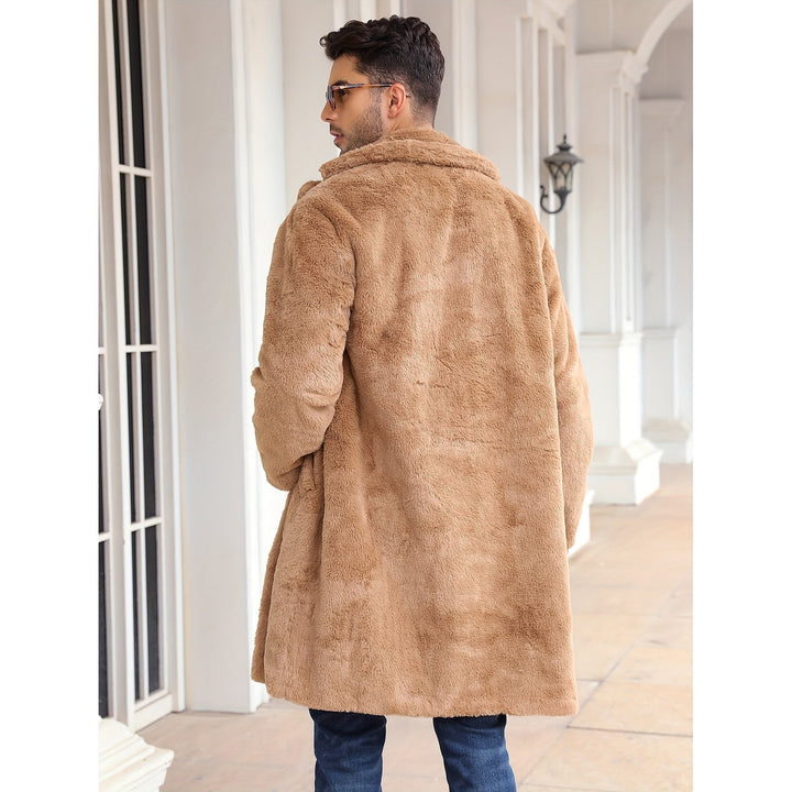 Men's Faux Fur Coat, back view 2