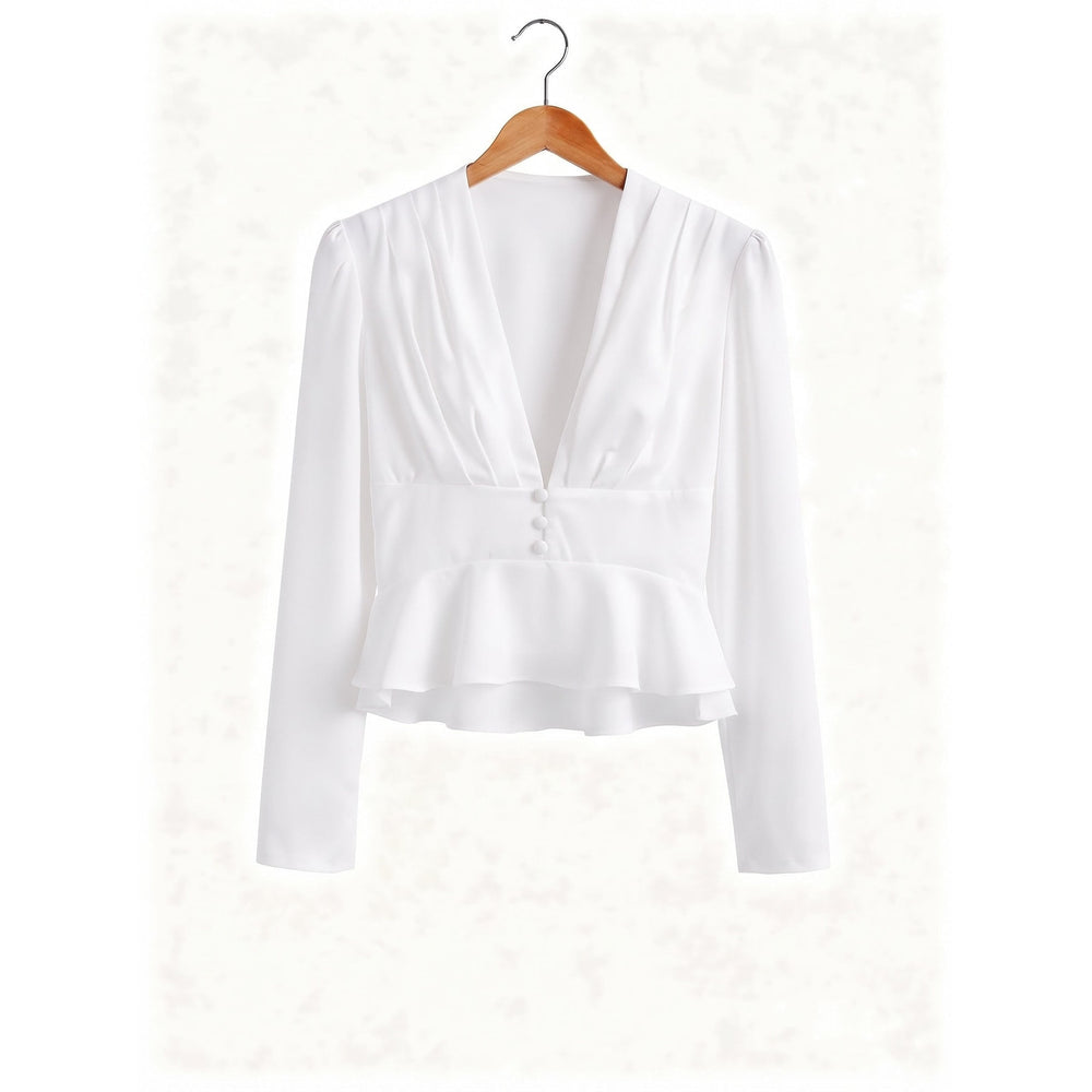 Women's Peplum Blouse, front view