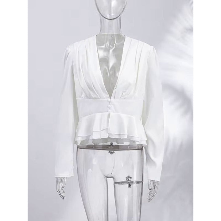 Women's Peplum Blouse, front view 2
