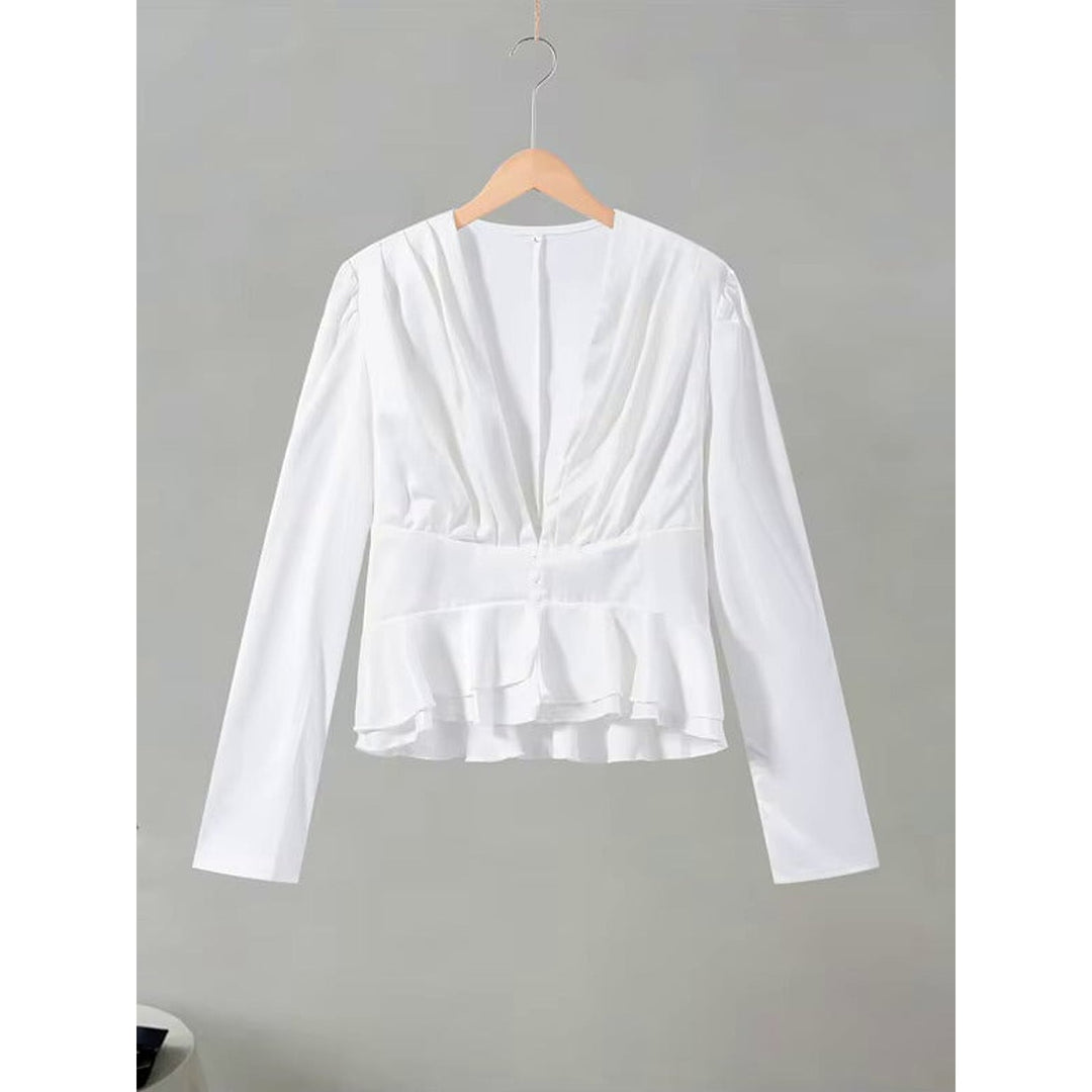 Women's Peplum Blouse, back view 2