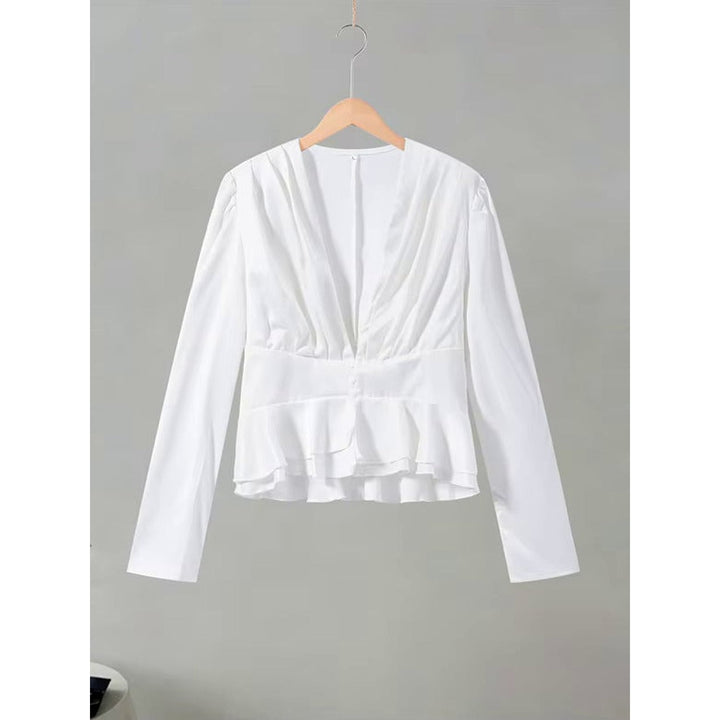 Women's Peplum Blouse, back view 2