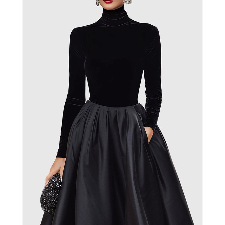 Women's Black Cocktail Dress, front view