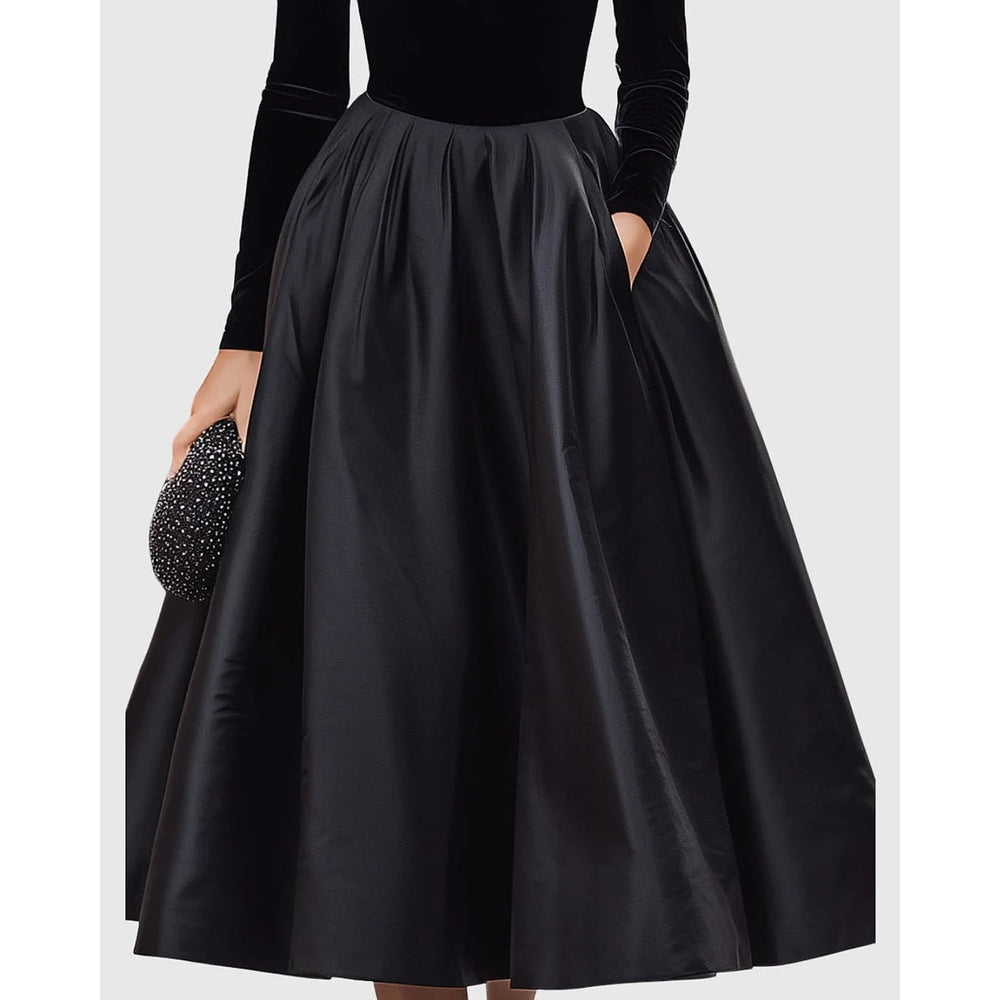 Women's Black Cocktail Dress, front view 2