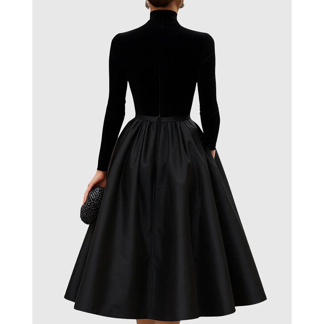 Women's Black Cocktail Dress, back view